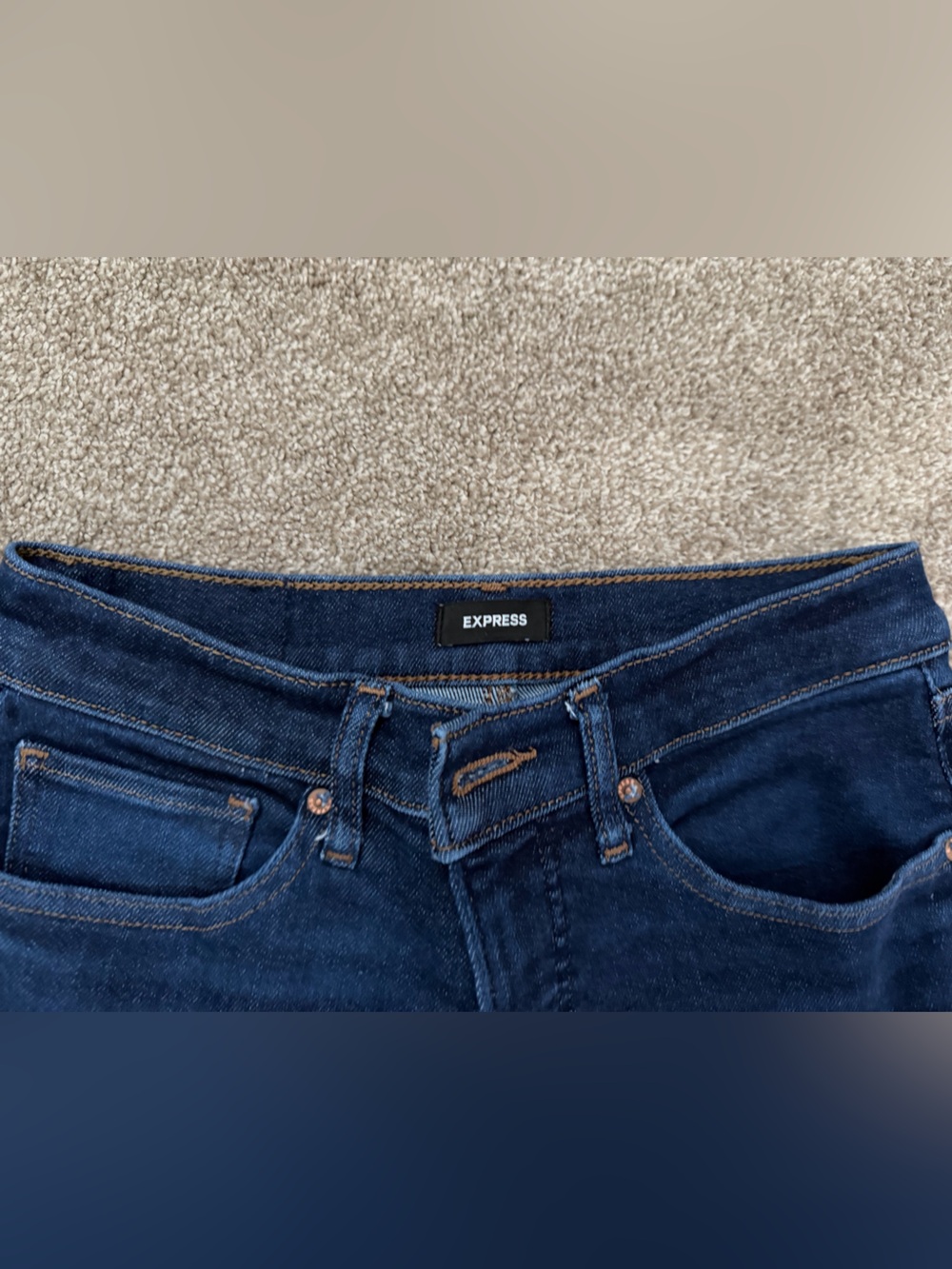 Express Women's Boot Cut Jeans in Dark Blue Denim - Picture 3 of 10